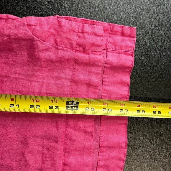 Rafaella Pink Linen Lace Up Neckline Tunic Top‎ Coastal Beachy Travel Breathable - Picture 6 of 10